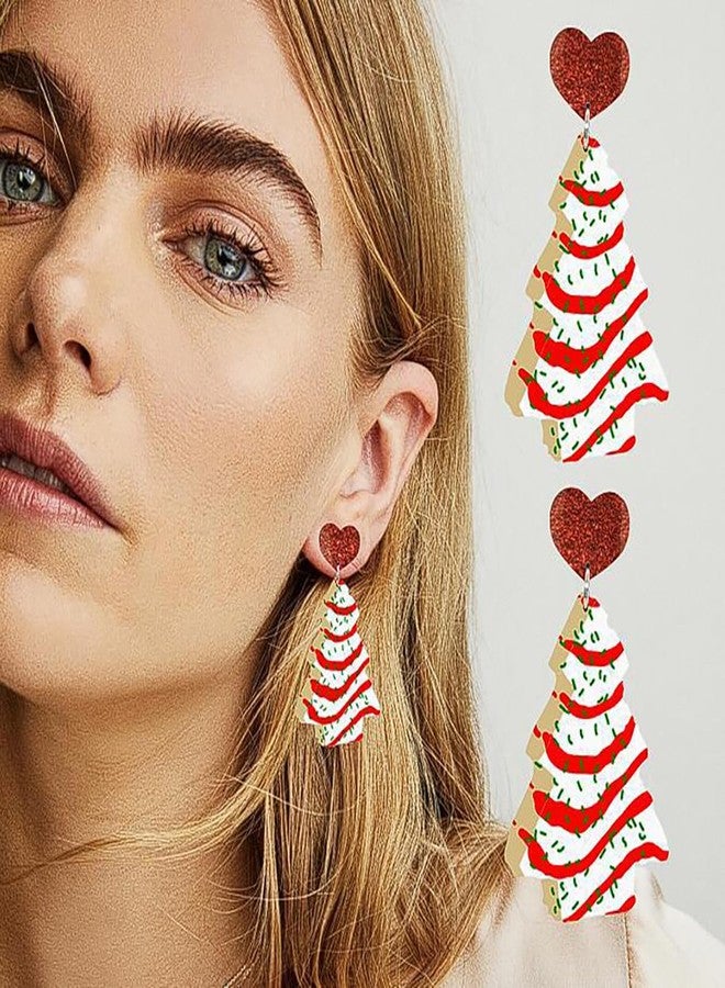kepvrio Christmas Earrings for Women,Cute Christmas Tree Cake Earrings Acrylic Christmas Tree Cat Dangle Earrings Funny Santa Claus Snowflake Crutch Stud Earrings Christmas New Year Paty Jewelry (Style-A) - Image 3